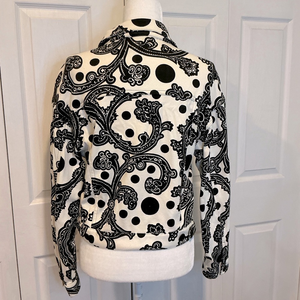 🌹 Outlander Black and White Cotton Jacket - Medium - Picture 4 of 5